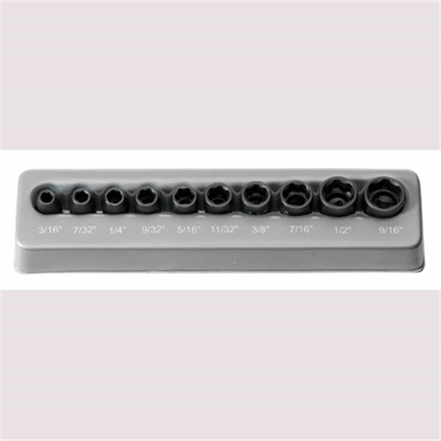 1/4 In Dr 6-Pt Standard Fractional Impact Socket Set - 10-Pc