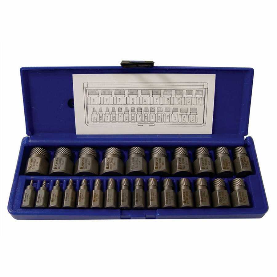 25-Pc Hex Head Multi-Spline Extractor Set - 1/8-7/8 In