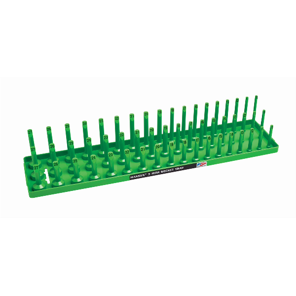 1/2" Metric 3-Row Socket Tray - Green