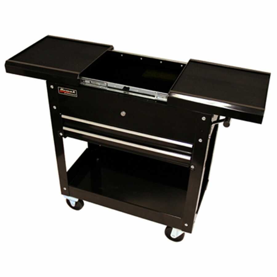 27" Professional Series Service Cart w 2 Drawers Black