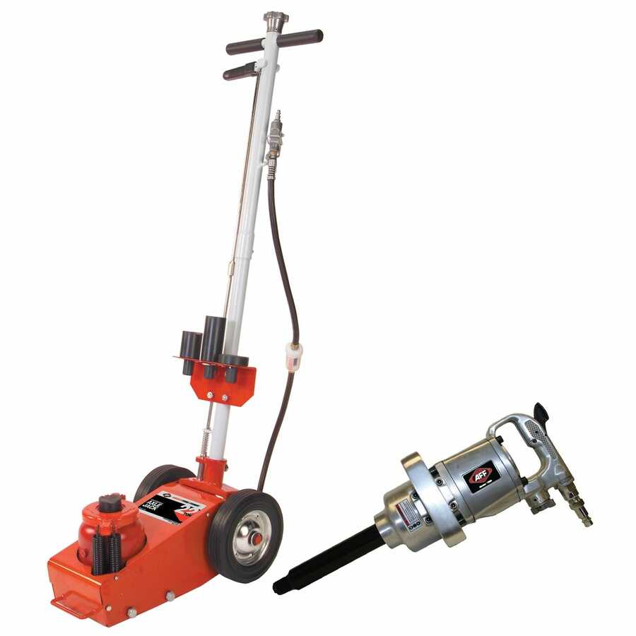 22 Ton axle jack with free 1" air impact gun