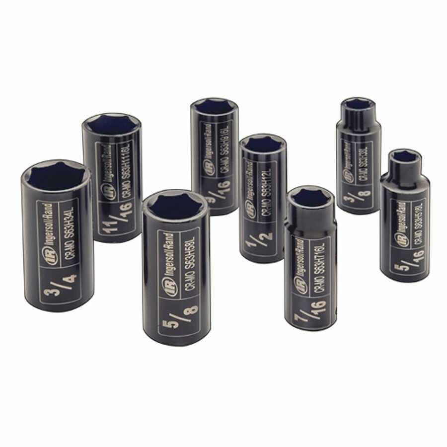 3/8 In Dr SAE Deep Impact Socket Set - 8-Pc