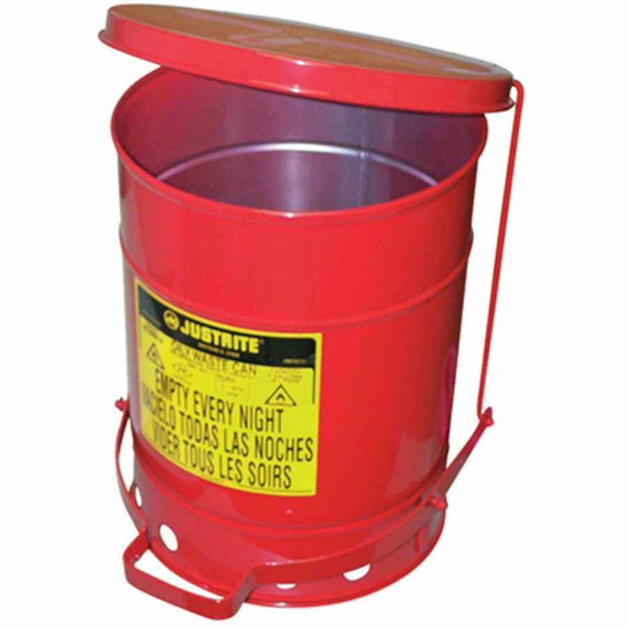 Oily Waste Can 6 Gallon w/ Foot Operated Cover