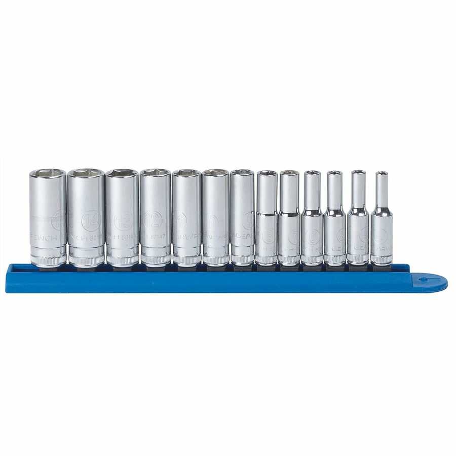 z-dup 1/4 In Drive 6 Point Deep Metric Socket Set - 13-Pc