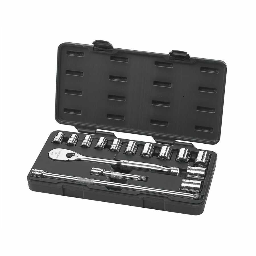 1/2 In Dr SAE 6-Pt Socket Set - 15-Pc