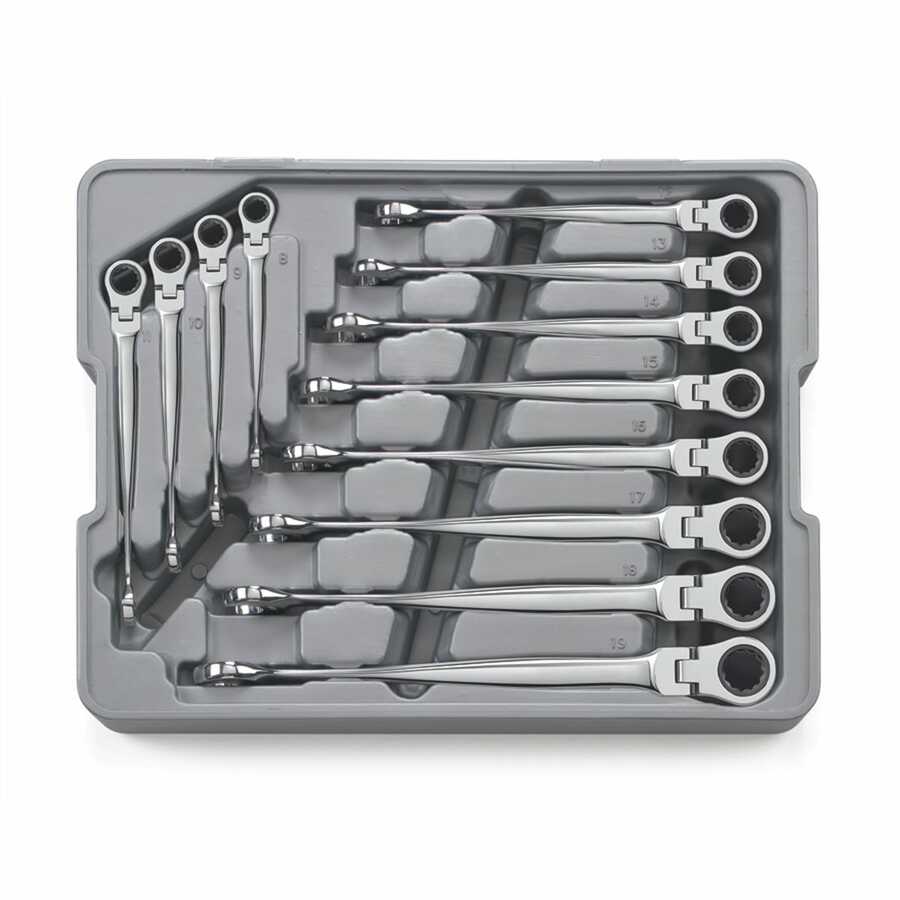 X-Beam Metric Flex Combination Ratcheting Wrench Set - 12-Pc