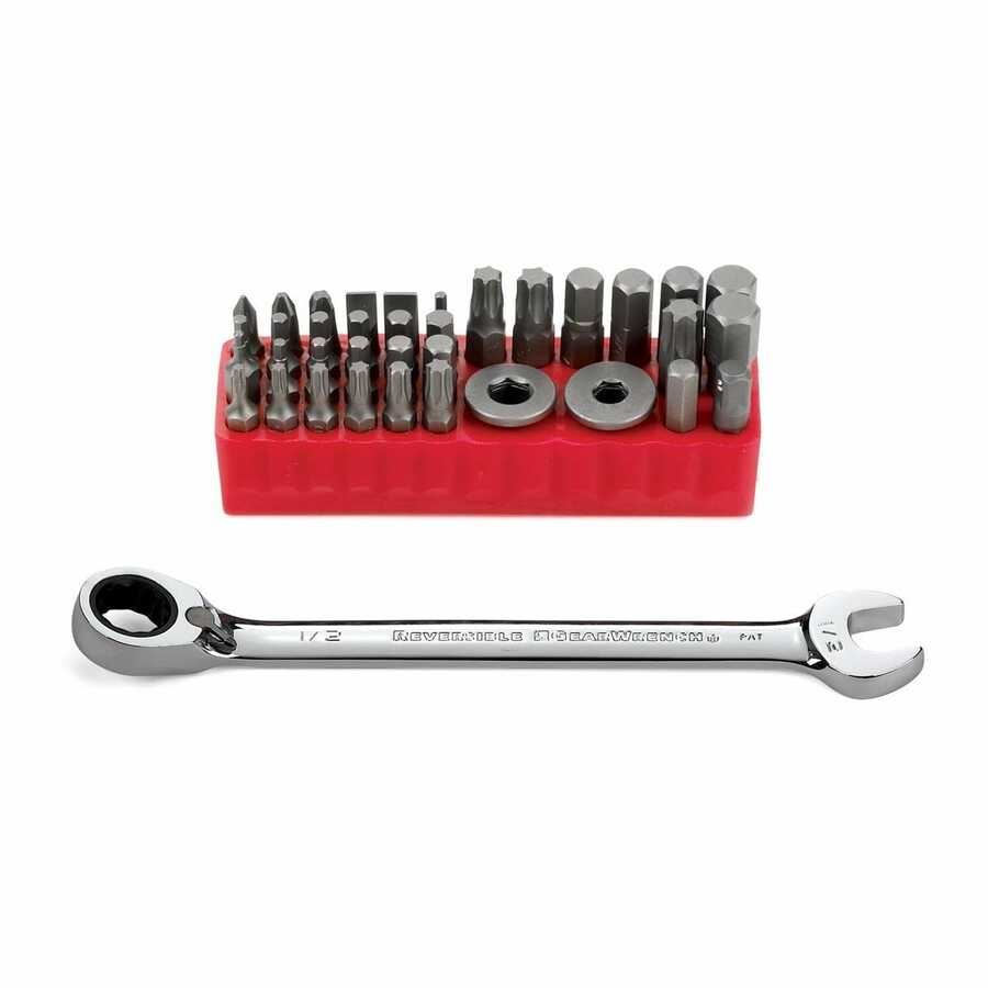 1/2 Inch Reversible GearWrench / 37-Pc Access Bit Set