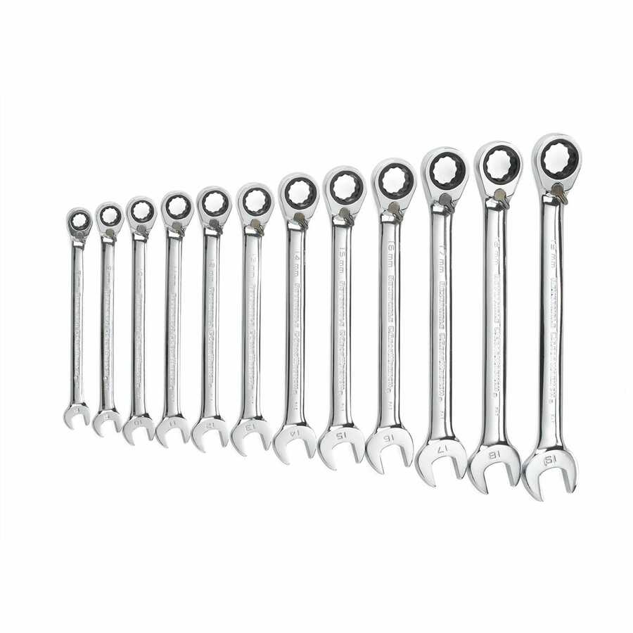 Metric Reversible Combination GearWrench Non Capstop Set 8-19mm