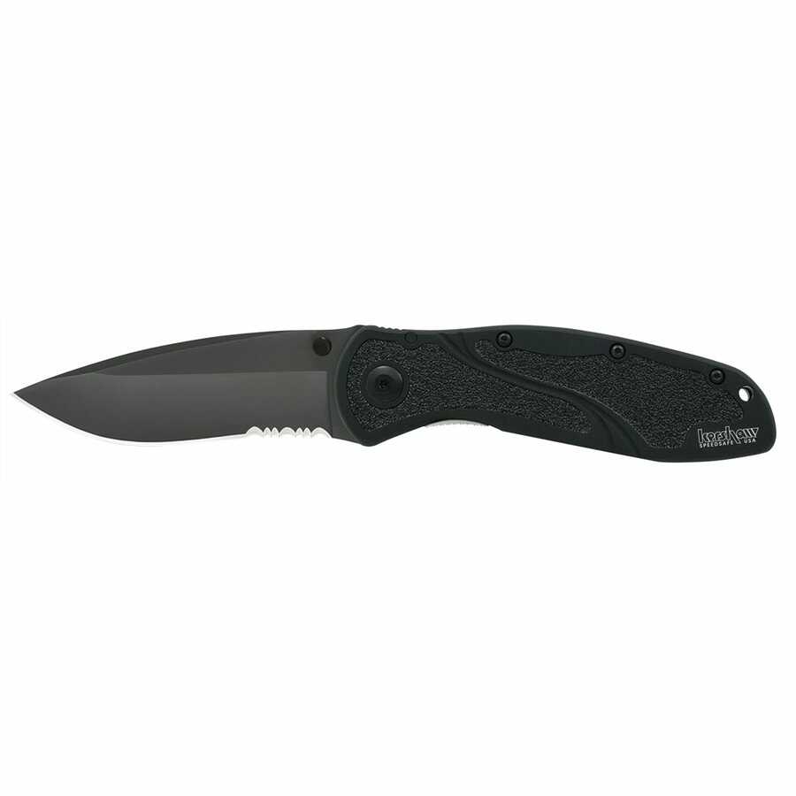Black Blur Knife w Serrated Blade