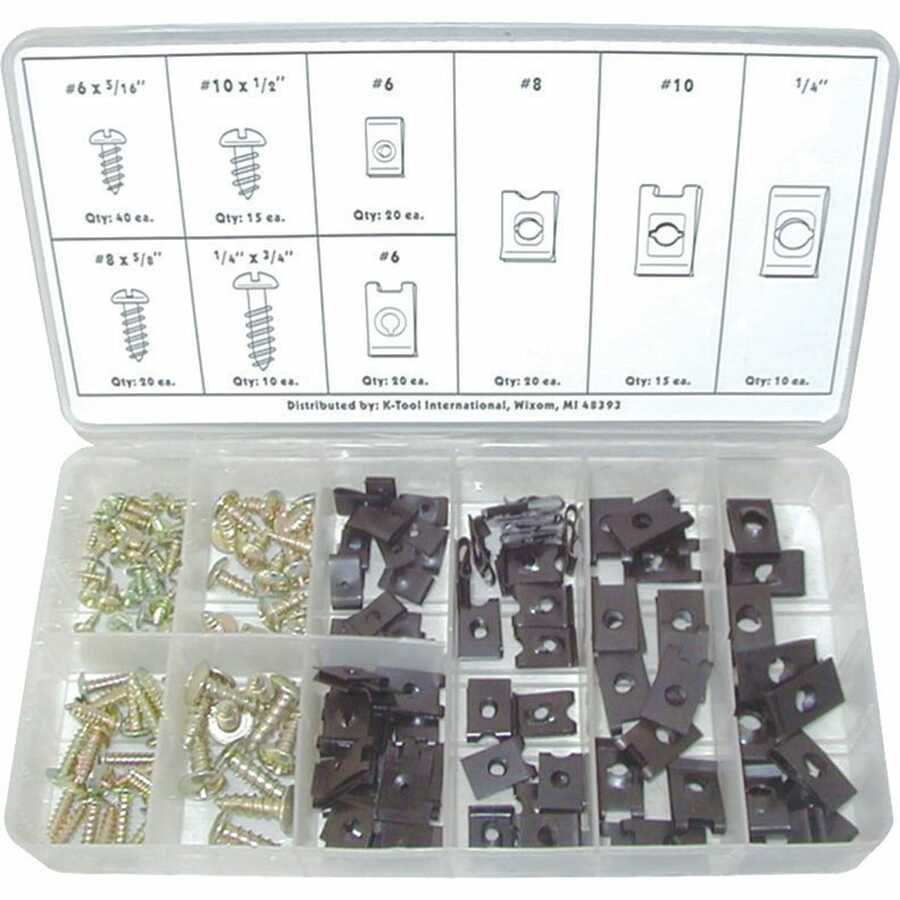 170 Piece U-Clip and Screw Assortment