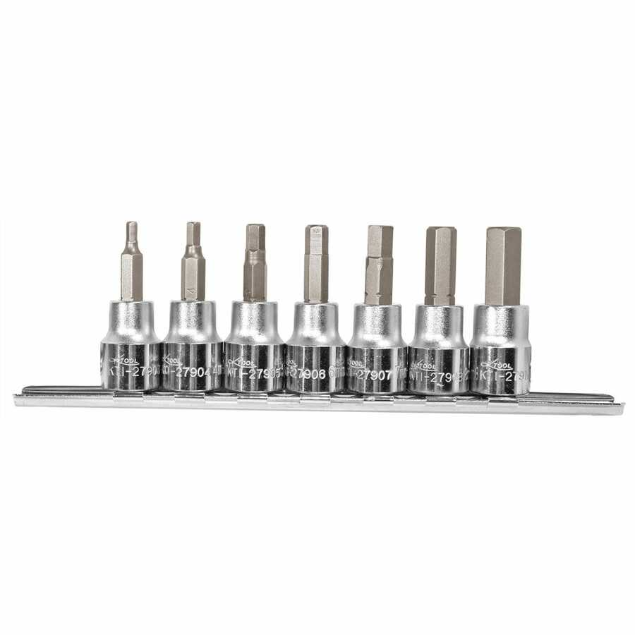 Hex Bit Socket Set Metric - 3/8 In Drive - 8 Piece