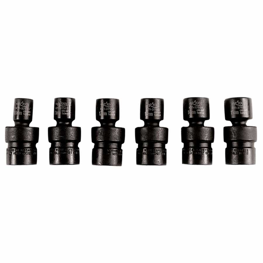 Metric Flex Impact Socket Set - 3/8 In Dr 6 Pt - 6 Piece