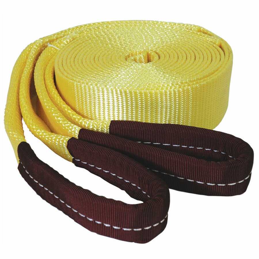 Tow Strap w Looped Ends - 2 In x 20 Ft 20,000 Lb Capacity