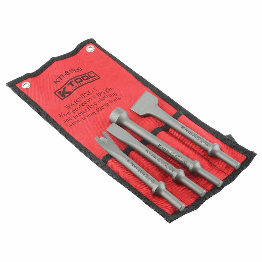 4 Piece Pneumatic Bit Set in a Pouch