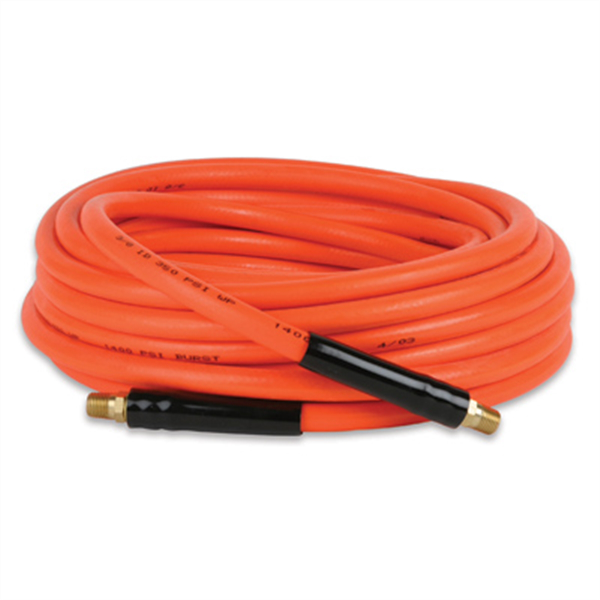 Workforce Series Orange PVC Air Hose 1/4 In MNPT Ends, Bend Rest