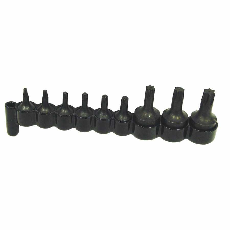 1/4 & 3/8 In Drive Torx Bit Set - 9 Pc