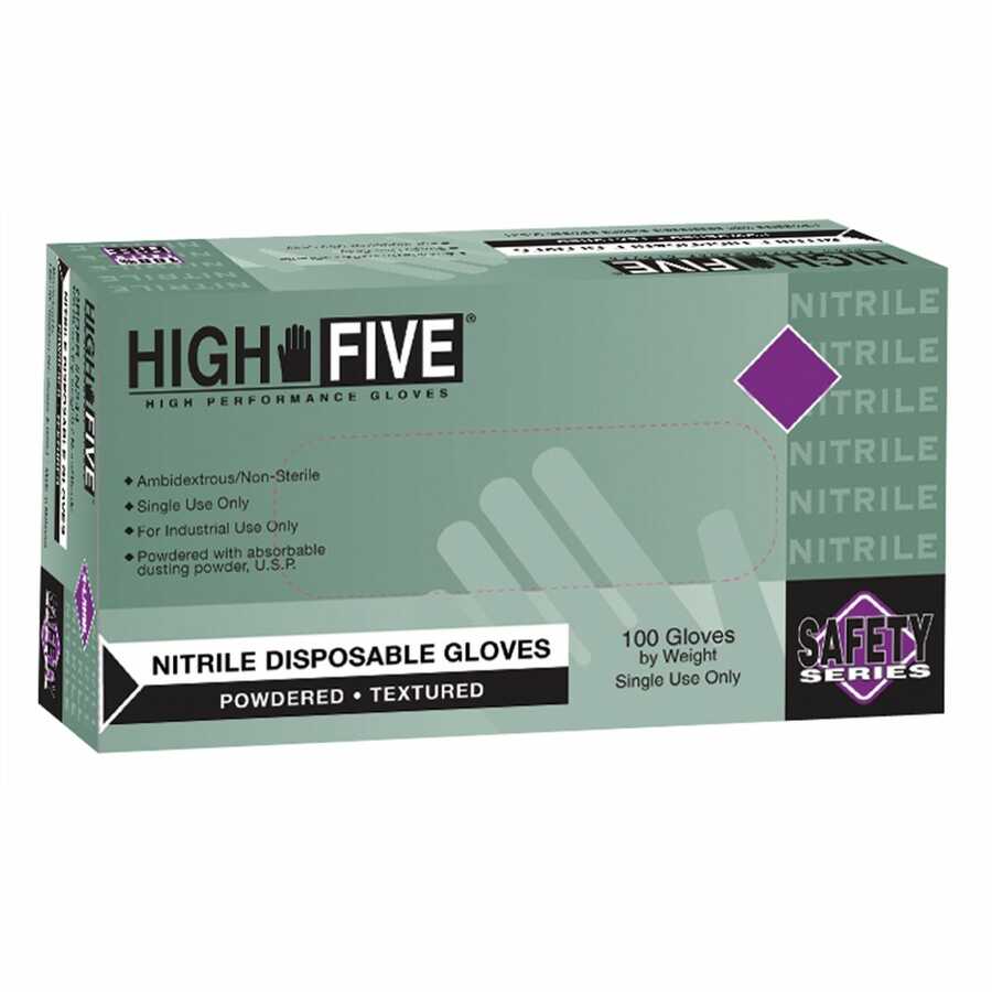 High-Five Lightly Powdered Industrial Grade Nitrile Gloves, XX L