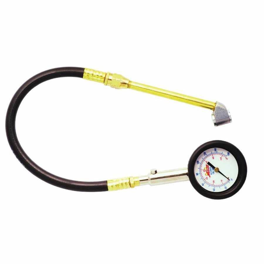 Dial Type Tire Gauge 12" Hose