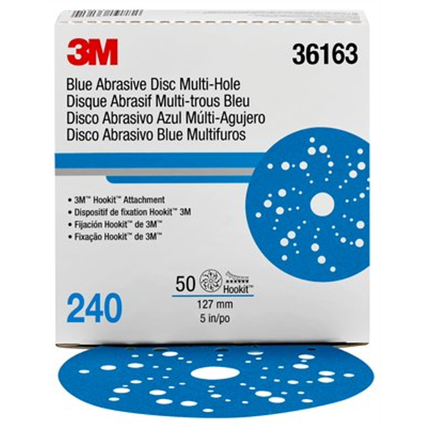 3M Hookit Blue Abrasive Disc Multihole 36163 (4PK)