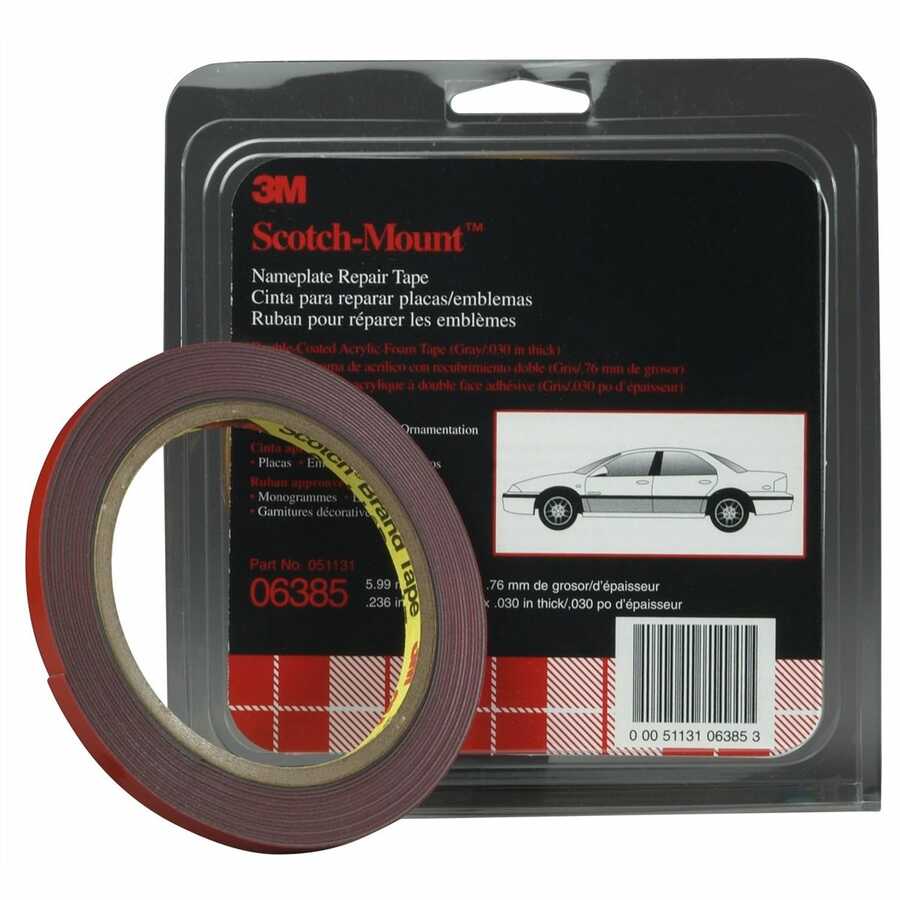 Nameplate Repair Tape, Gray, .236 Inch