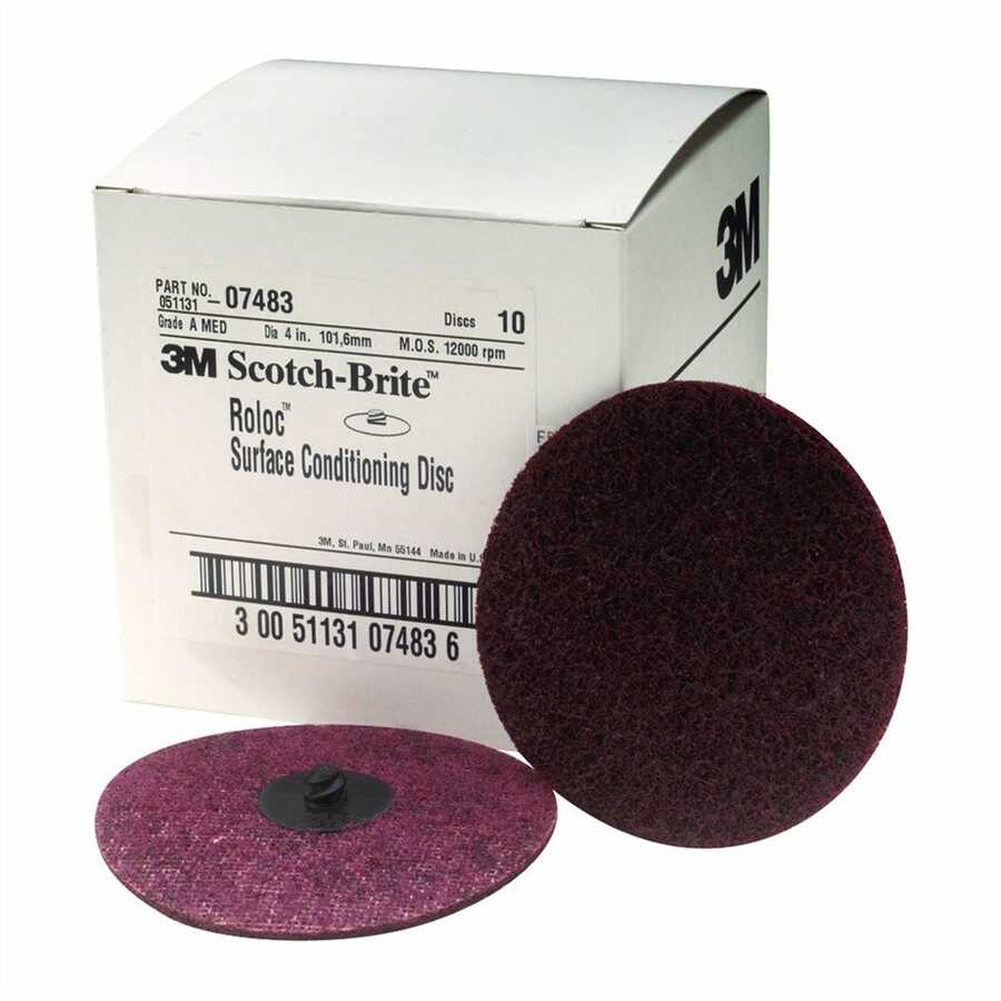 Coarse Roloc Conditioning Discs - 4In - Brown