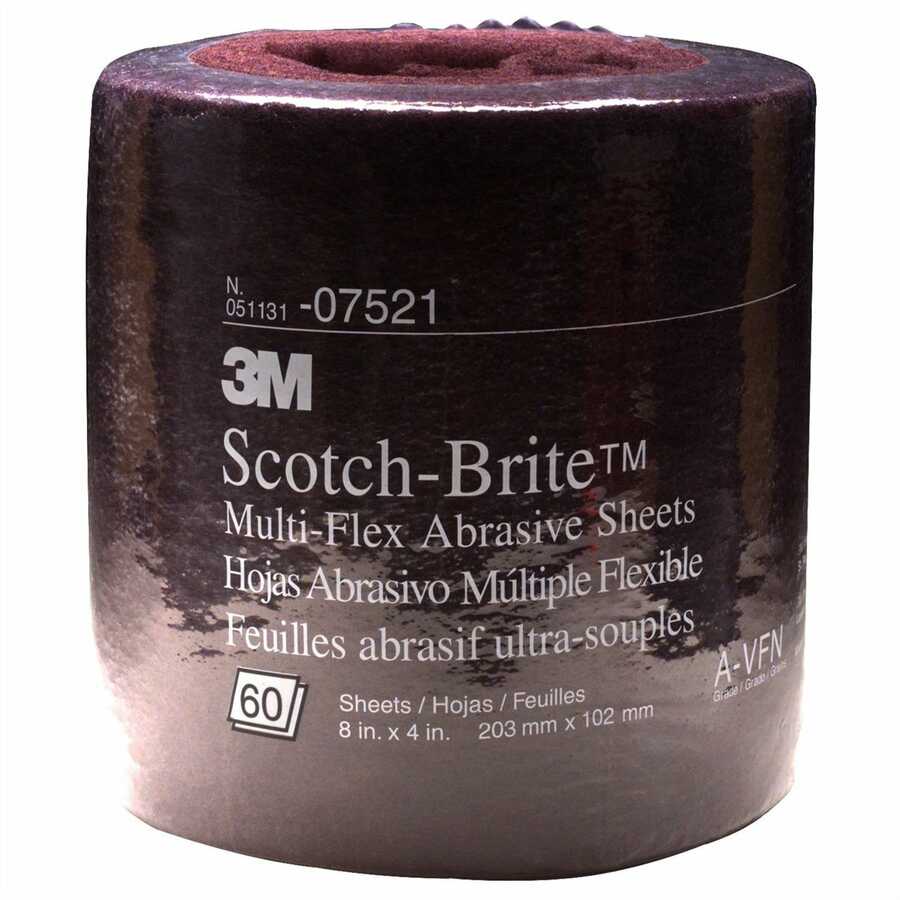 Scotch-Brite Multi-Flex Abrasive Sheet Roll, Medium Grade, 8 In