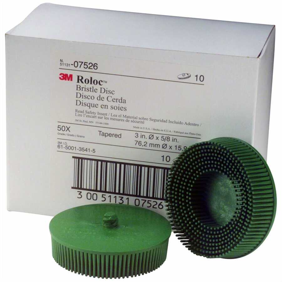 Roloc Bristle Discs 3 Inch 50 Grit Green