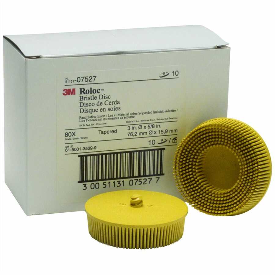 Roloc Bristle Discs - 3In - 80 Grit - White