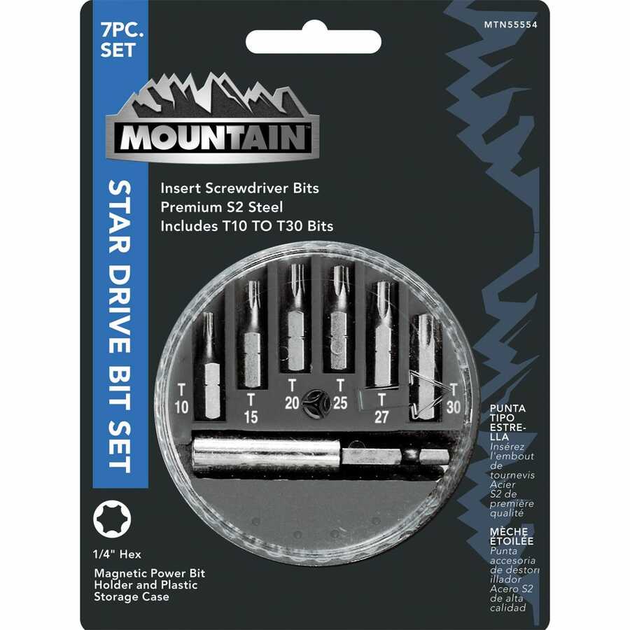 7 Piece Mountain Star Drive Bit Set