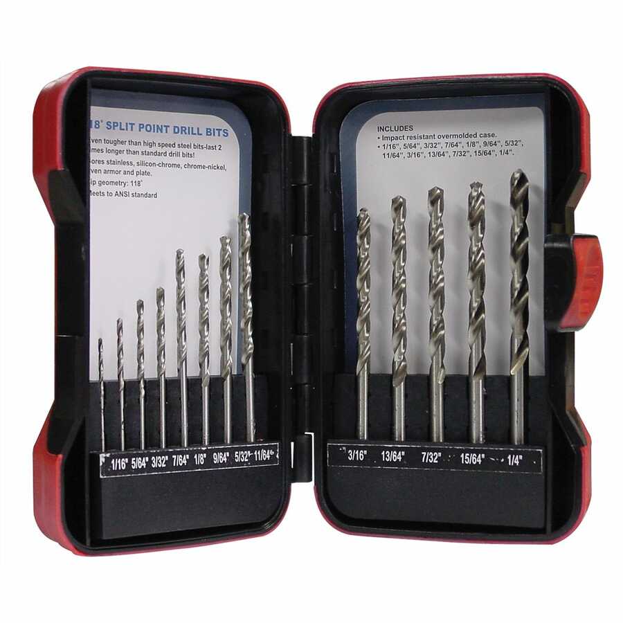 13 Piece High Speed Steel Drill Bit Set