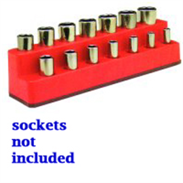 3/8 Inch Drive Metric Socket Organizer w/ Magnetic Base - Rocket