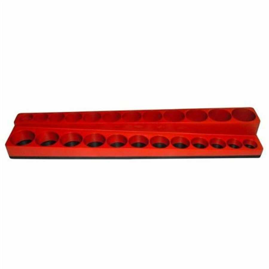 3/8" Drive Magna Caddy Shallow Deep Socket Holder Standard Red