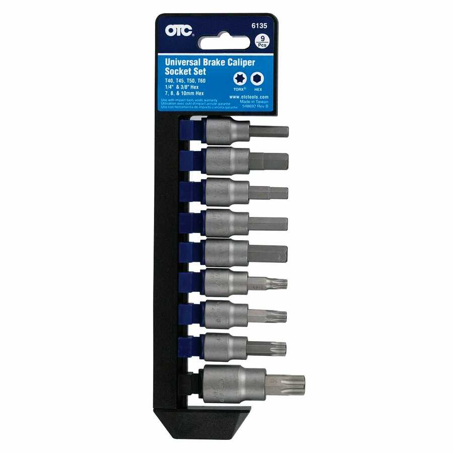 3/8 In Dr Universal Brake Caliper Bit Socket Set - 9-Pc