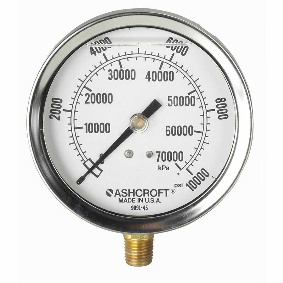 Pressure Gauge 2 Scales Liquid Filled