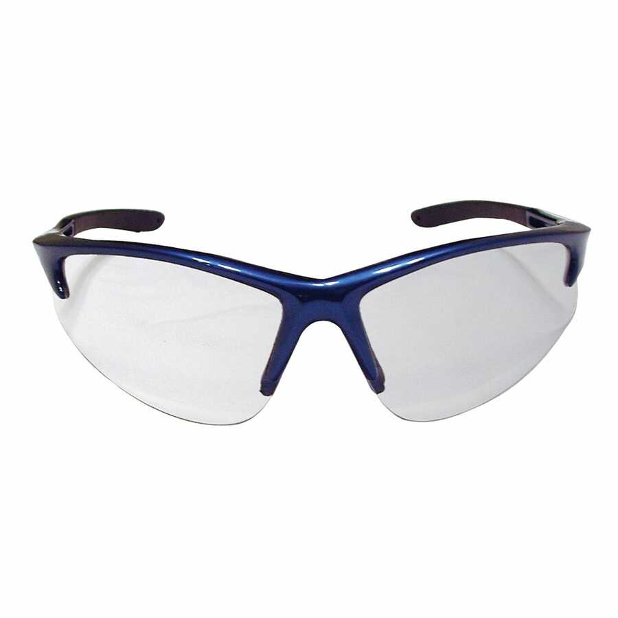 DB2 SAFETY GLS BLUE FRAME/ CLR LENS - CLAMSHELL