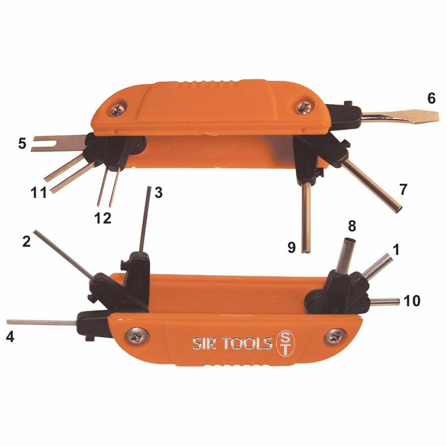 Fold-Up Wire Terminal Extractor Kit w/ 12 Barbs