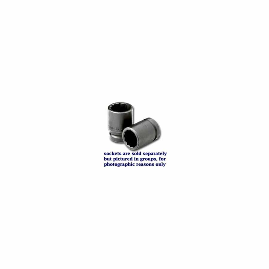 3/4 In Drive 12 Pt Std Thin Wall Fractional Impact Socket - 15/1