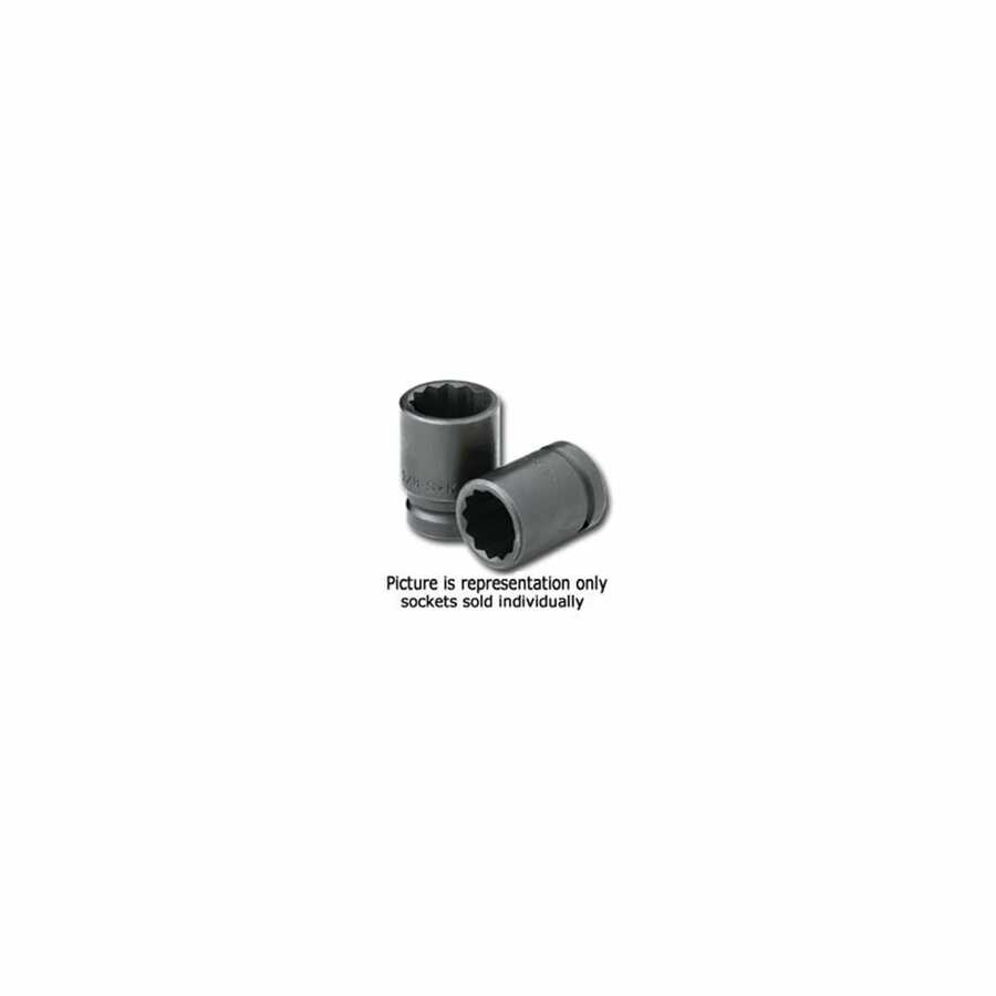 3/4 In Drive 12 Pt Std Thin Wall Fractional Impact Socket - 1-7/