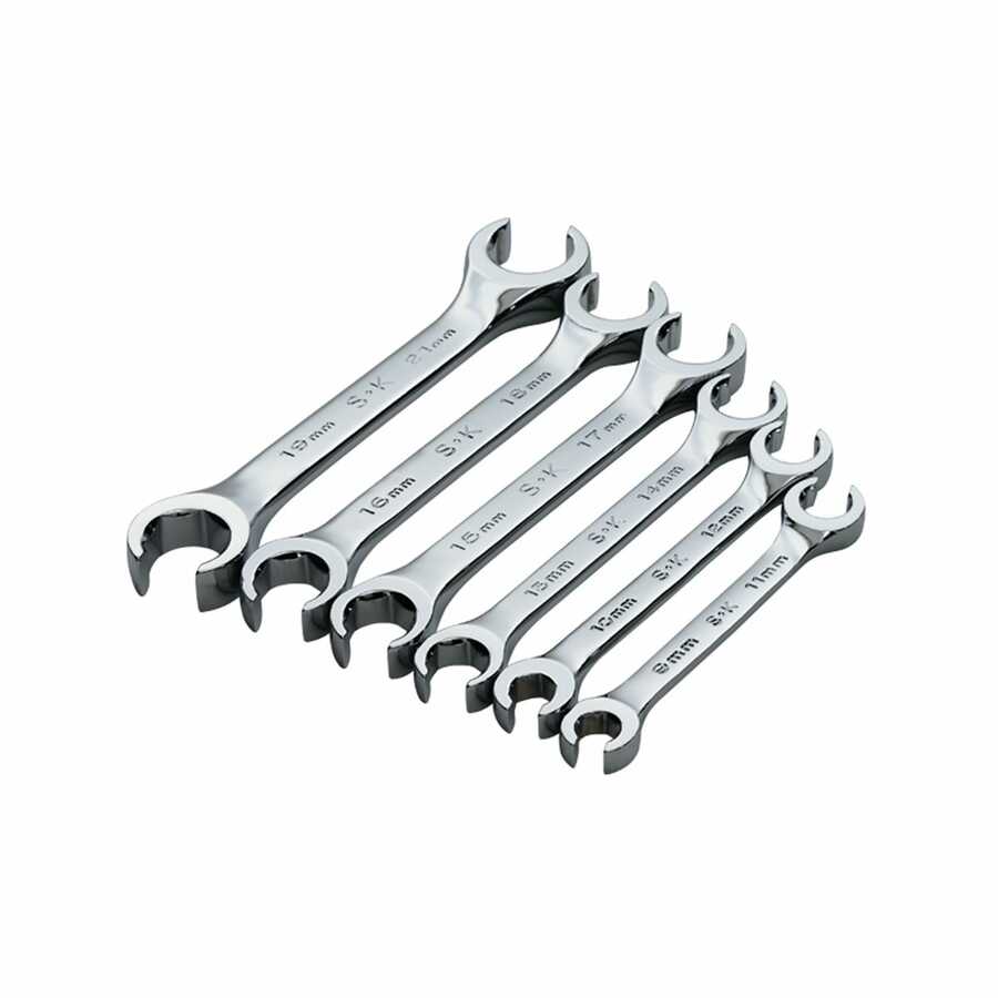 SuperKromer Metric 15? Offset Flare Nut Wrench Set - 6 Piece