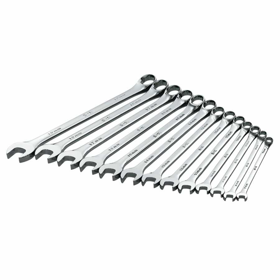 SuperKrome(R) 6 Pt Metric Long Pattern Combination Wrench Set -