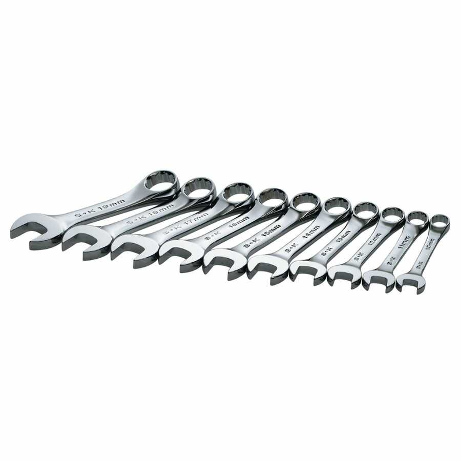 10-Pc SuperKrome(R) Short Pattern Metric Combo Wrench Set