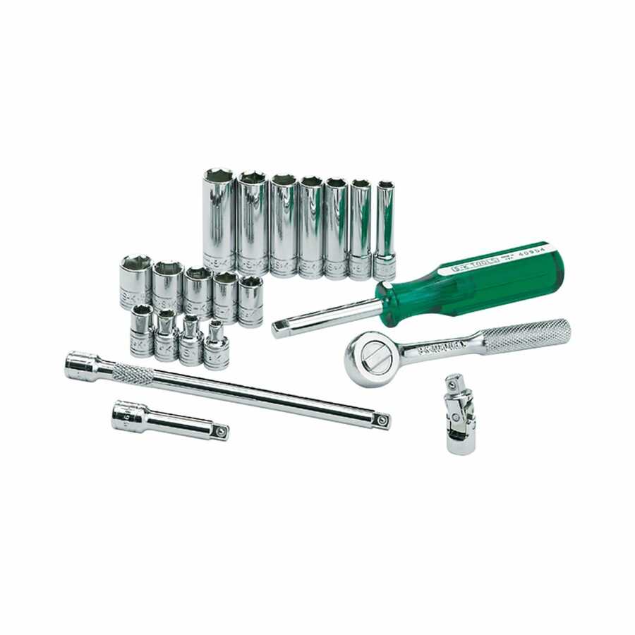 Socket Set - 21 Pc Metric 1/4In Dr 6 Pt