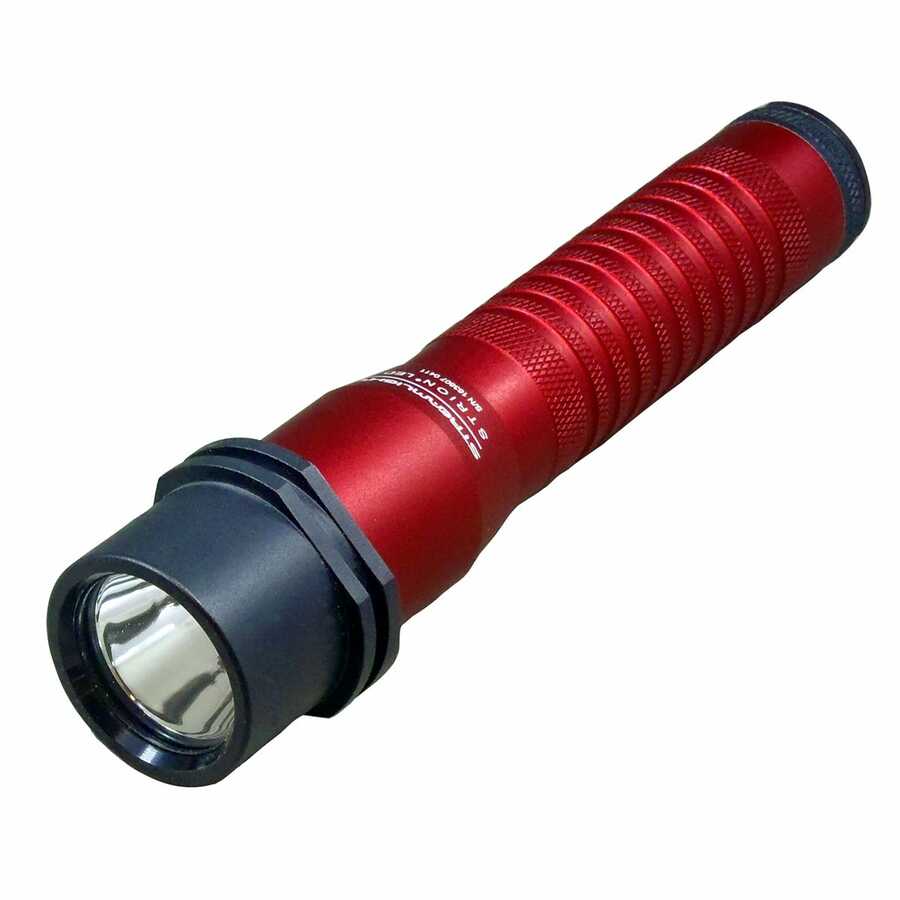 Strion LED Rechargeable Flashlight w AC/DC Red