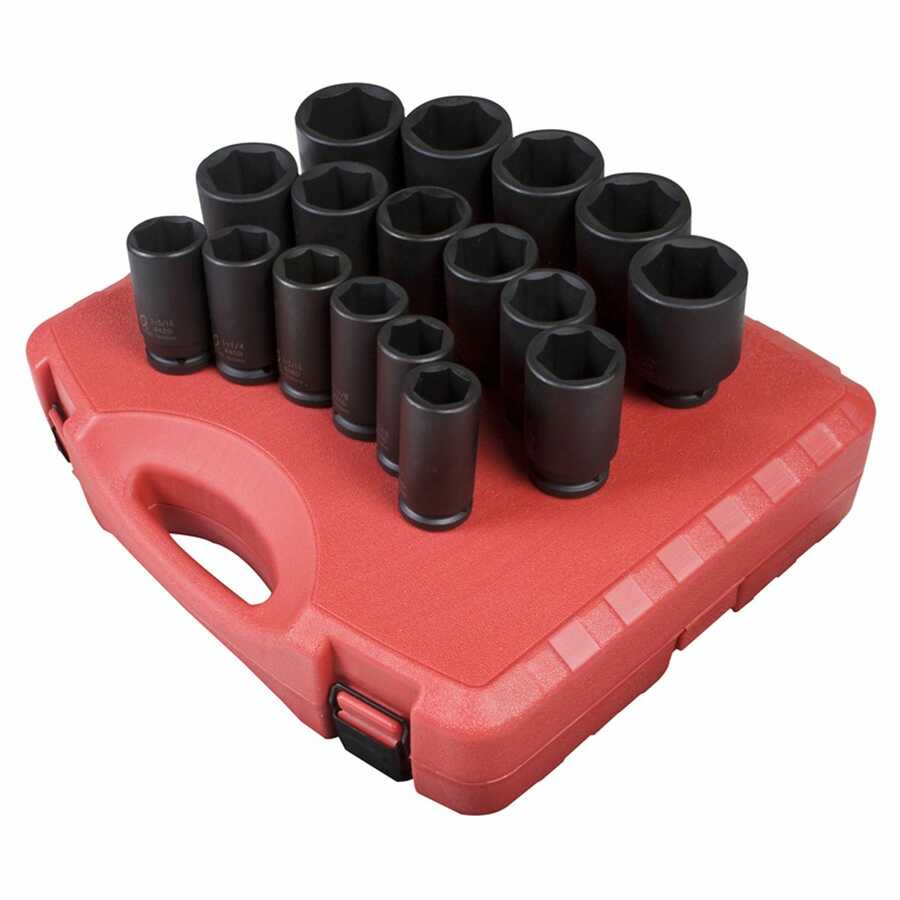 3/4 Inch Drive 6 Point Fractional SAE Deep Impact Socket Set - 1