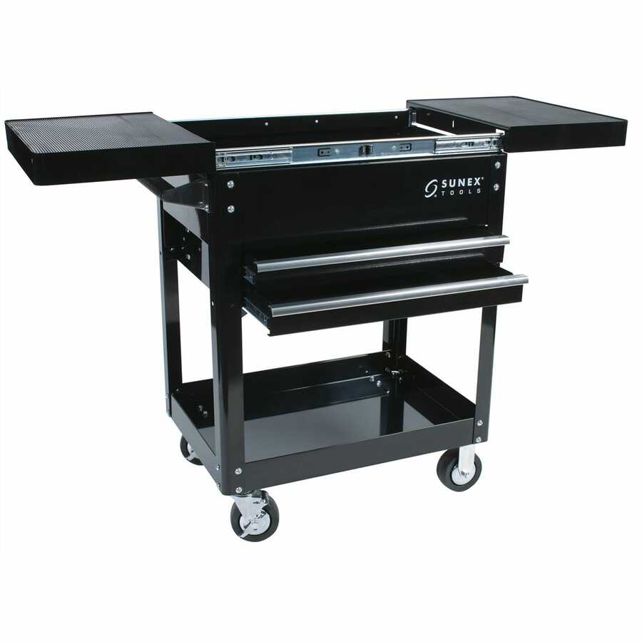 Compact Slide Top Utility Cart Black