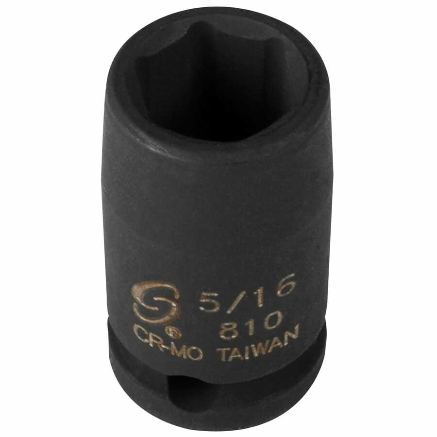 1/4 Inch Drive 6 Pt Fractional SAE Std Impact Socket 5/16 Inch