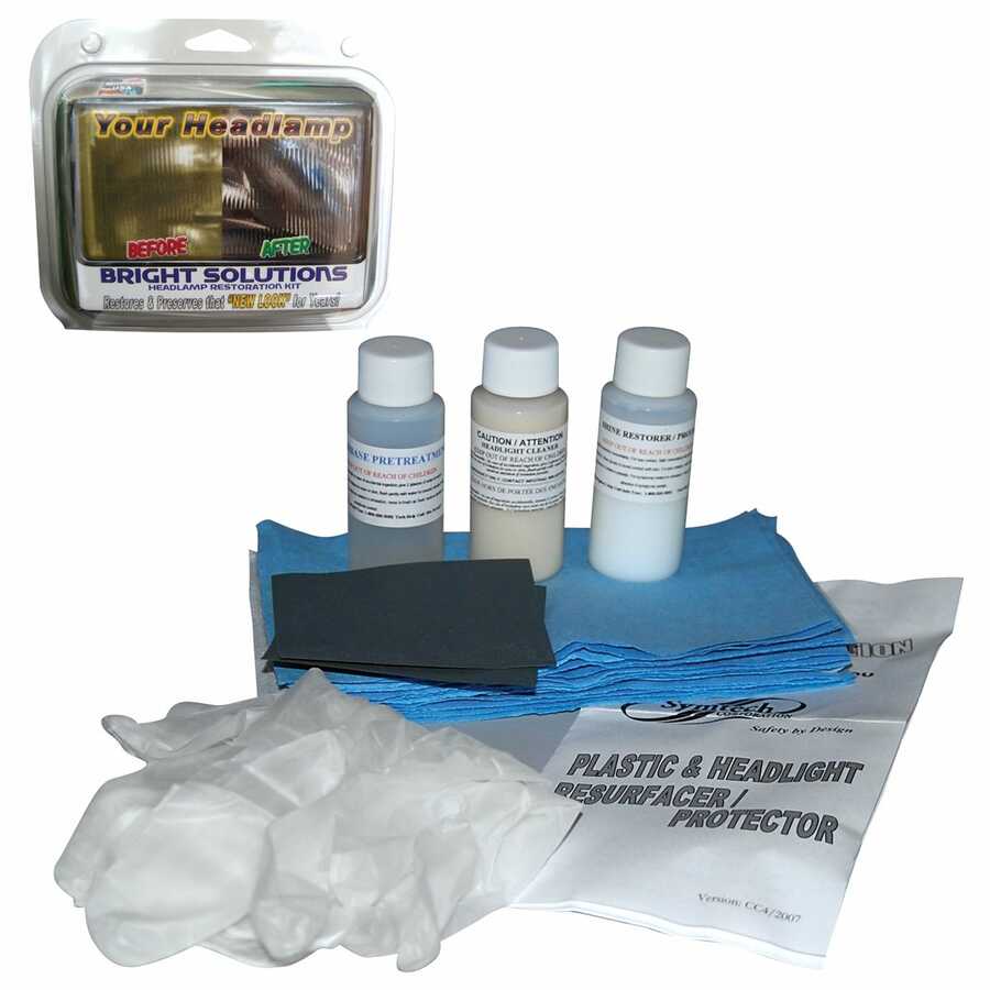 Bright Solutions Headlamp & Plastic Resurfacer Car Care Kit
