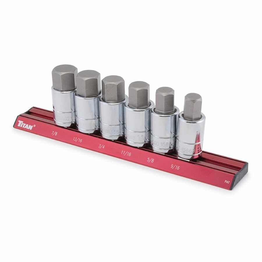 1/2 In Dr Large SAE Hex Bit Socket Set - 6-Pc