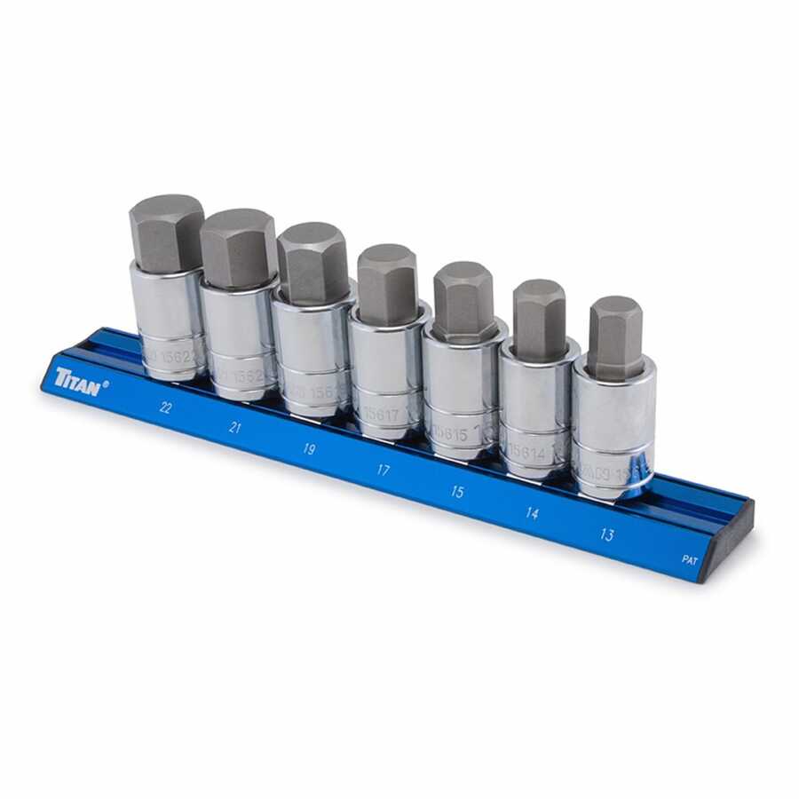 1/2 In Dr Metric Hex Bit Socket Set 7-Pc