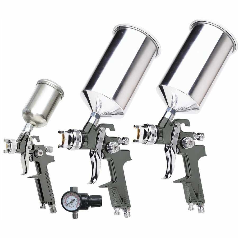 HVLP Gravity Feed Spray Gun Kit - 4-Pc